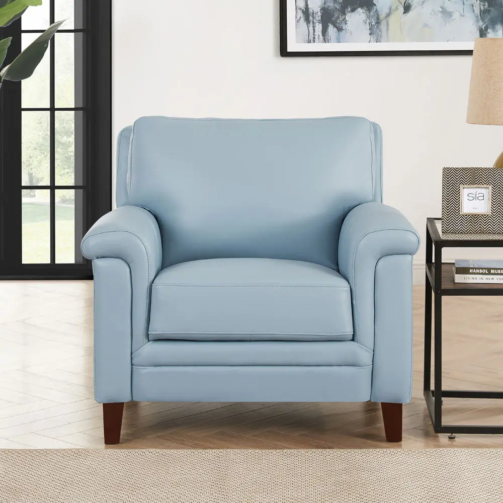 Westcott Hide Chair Blue Memory Foam Authentic Hide hydeline furniture