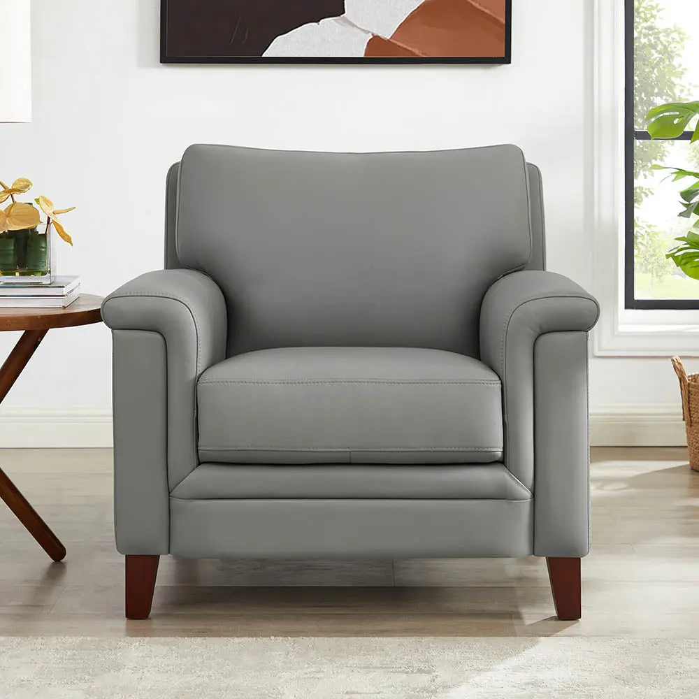 Westcott Hide Chair Shiny Metal Grey Memory Foam and Authentic Hide hydeline furniture