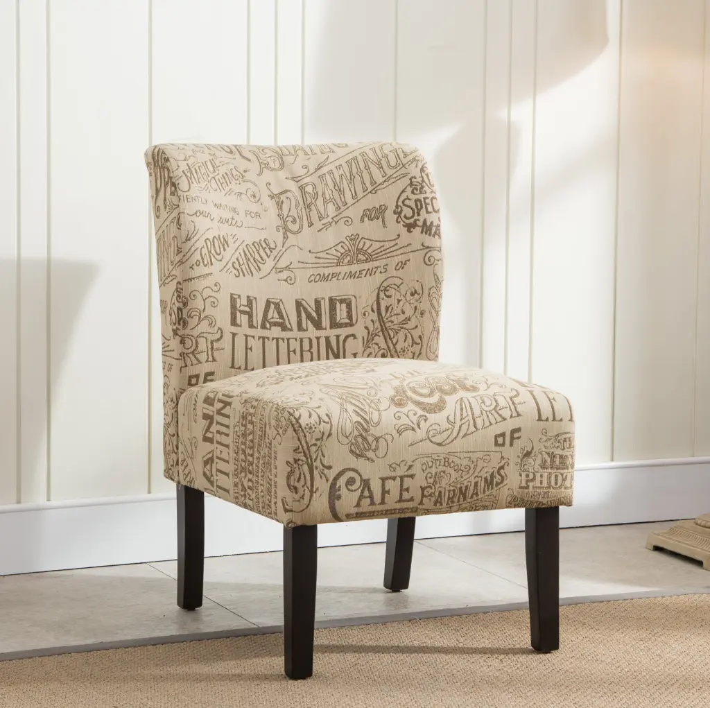 Capa Chalkboard Light Print Material Armless Contemporary Accent Chair hz