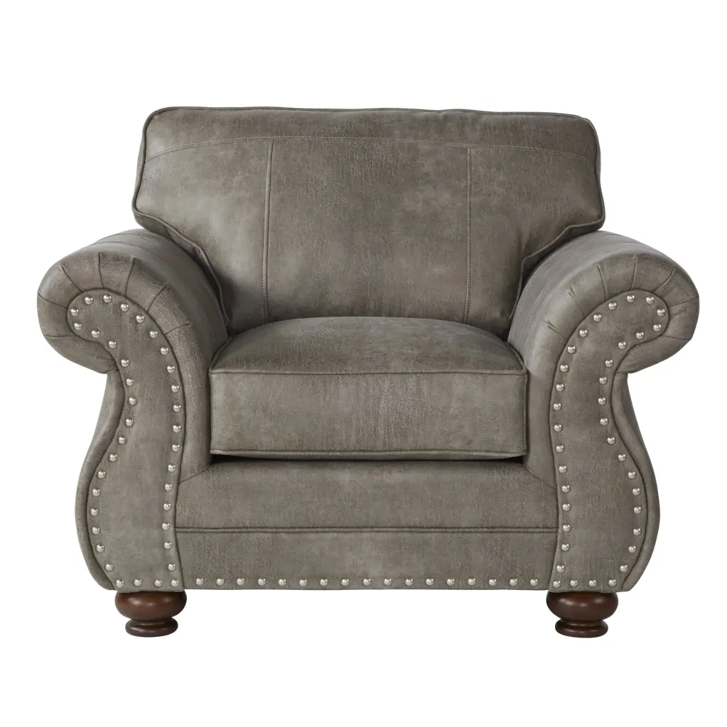 Leinster Faux Hide Upholstered Chair Gray Faux Leather Accent Chair hz