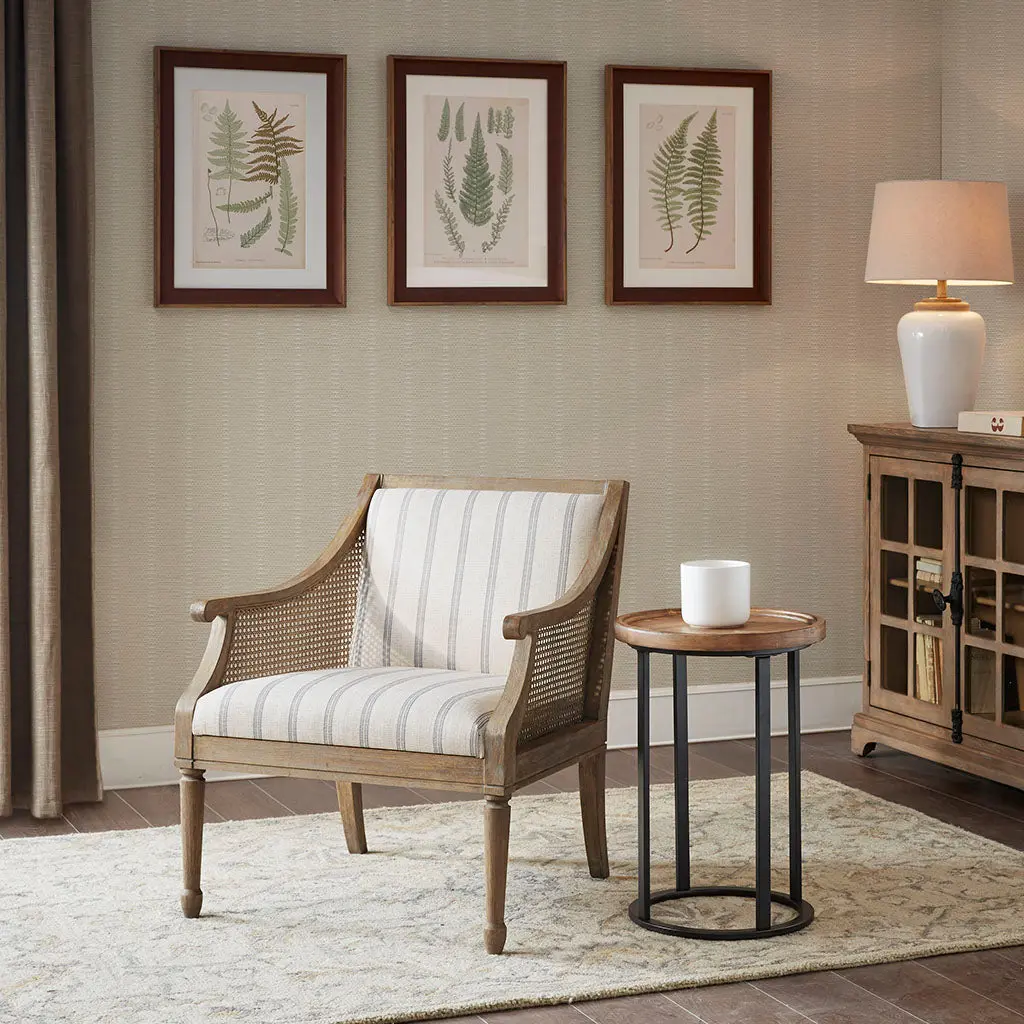 Accent Armchair Beige Polyester Modern Living Room Chair Comfortable Seating jla