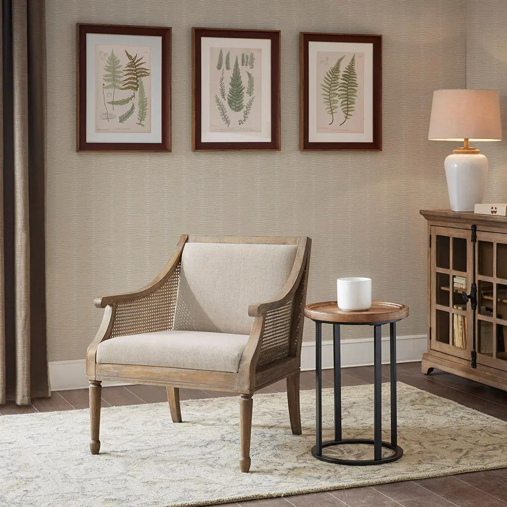 Accent Armchair - Natural Polyester Modern Lounge Chair jla