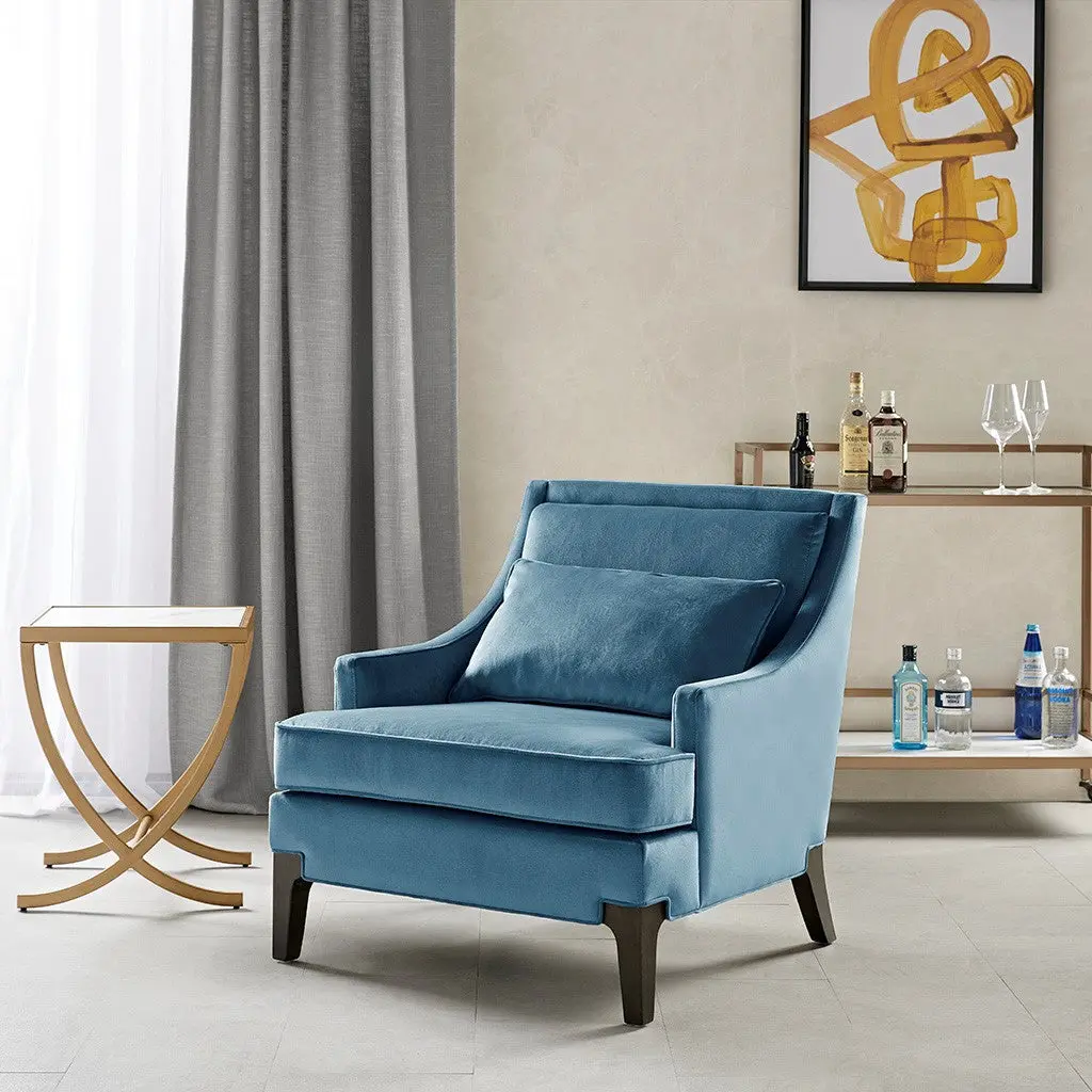 Anna Accent Chair Blue Solid Timber jla