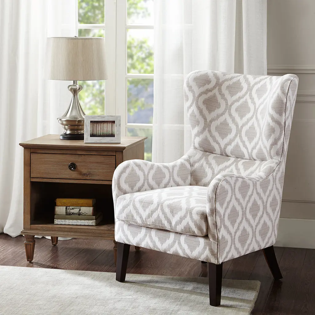 Arianna Swoop Wing Chair Multicolor Solid Wood jla