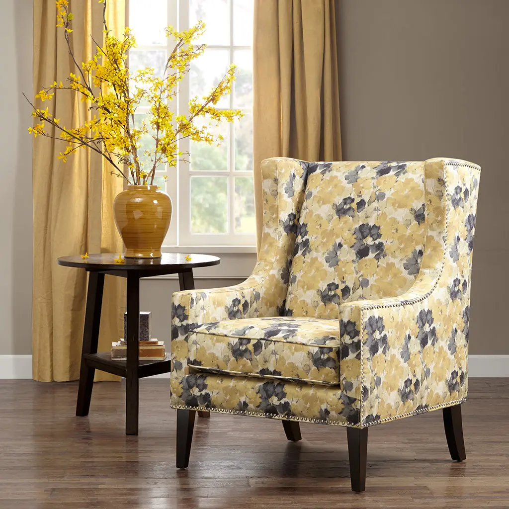 Barton Wing Chair Multicolor Solid Wood jla