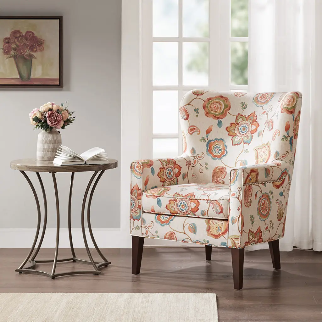 Colette Accent Chair Multicolor Solid Wood Living Room Furniture jla
