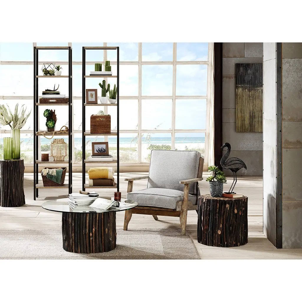 Malibu Accent Chair Grey Solid Wood Modern Lounge Chair jla
