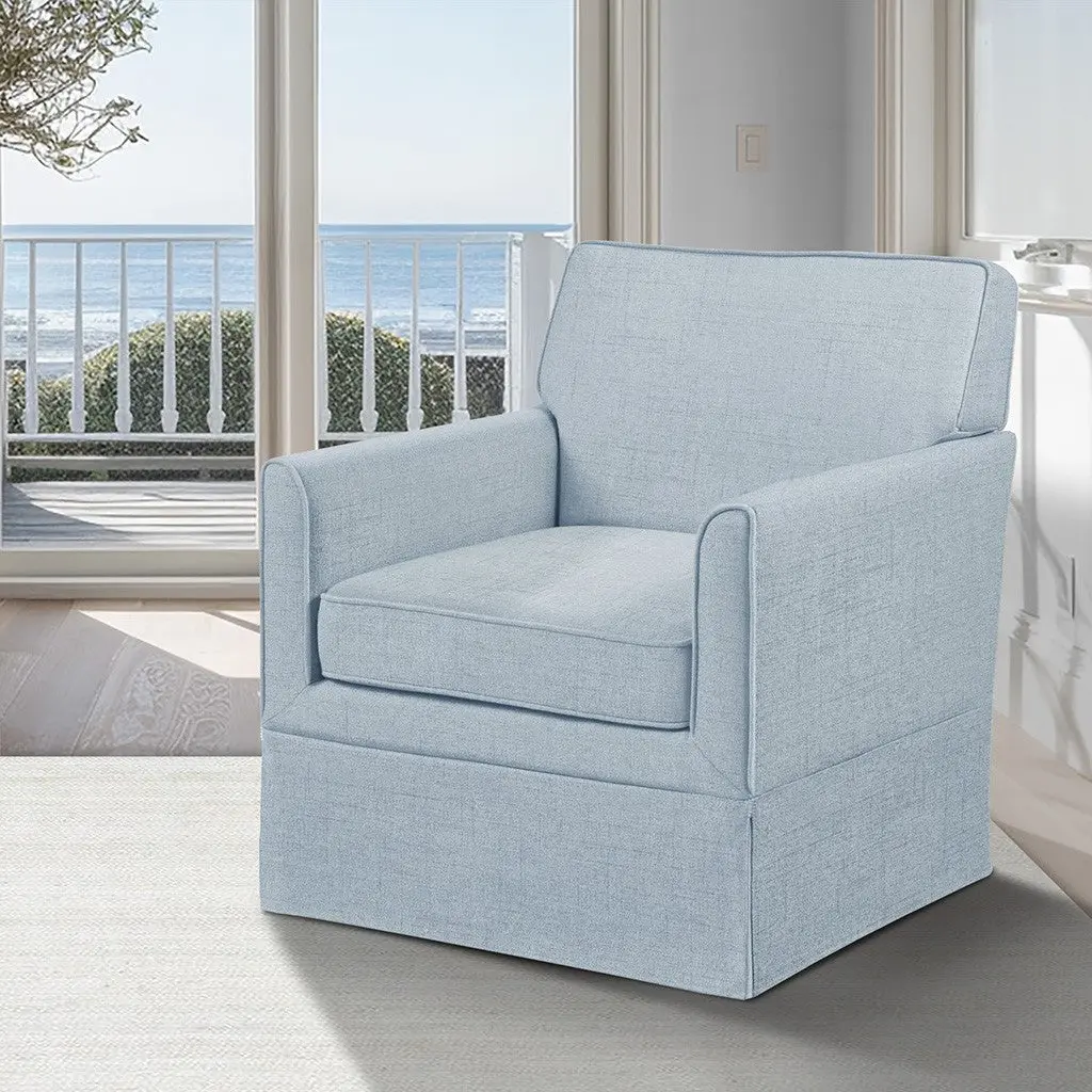 Slipcover Accent Armchair Light Blue Upholstered Living Room Chair jla
