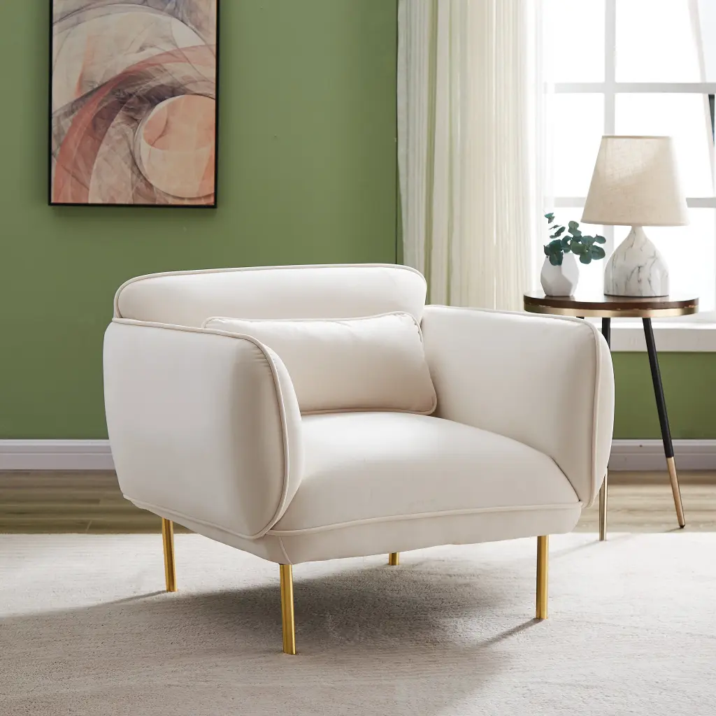 Oversized Living Room Accent Velvet Armchair Upholstered Single Sofa Chair jsc furniture