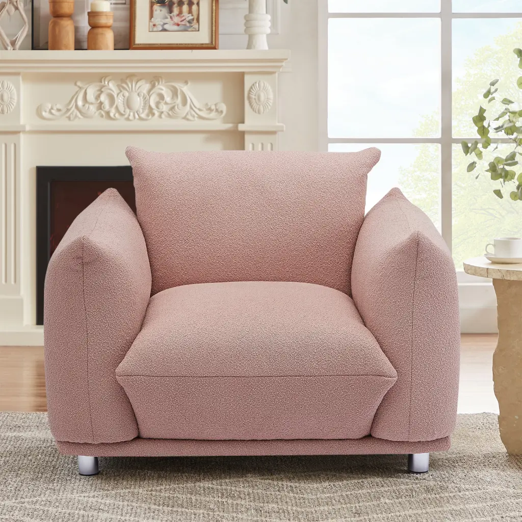 Sherpa Accent Chair Single Sofa 42 Inch Wide Bedroom or Living Room jsc furniture