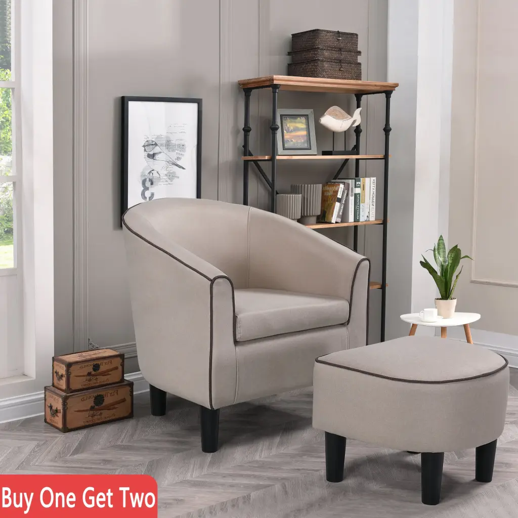 JST Accent Chair Ottoman Modern Arm Chair and Footrest jst smart home