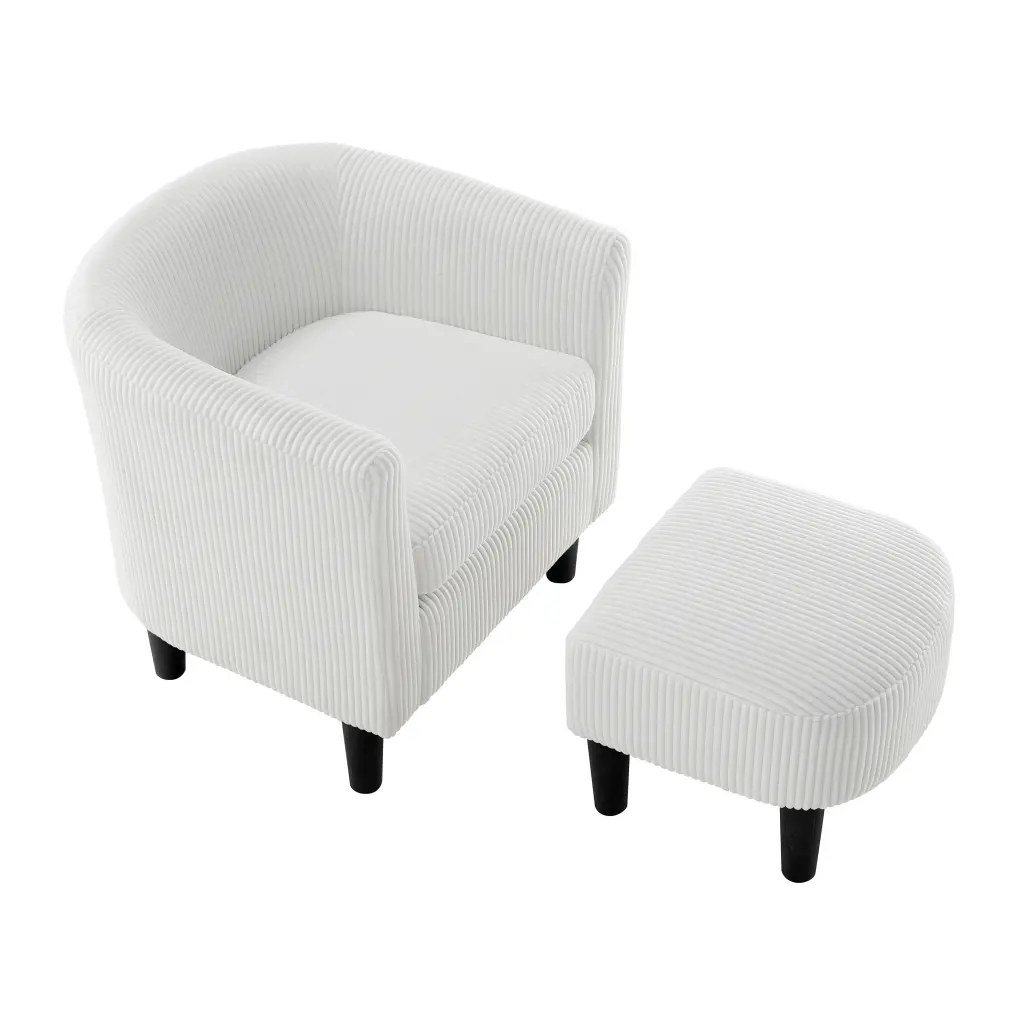 Modern Accent Chair Upholstered Arm Chair Corduroy Single Sofa Chair Living Room justone