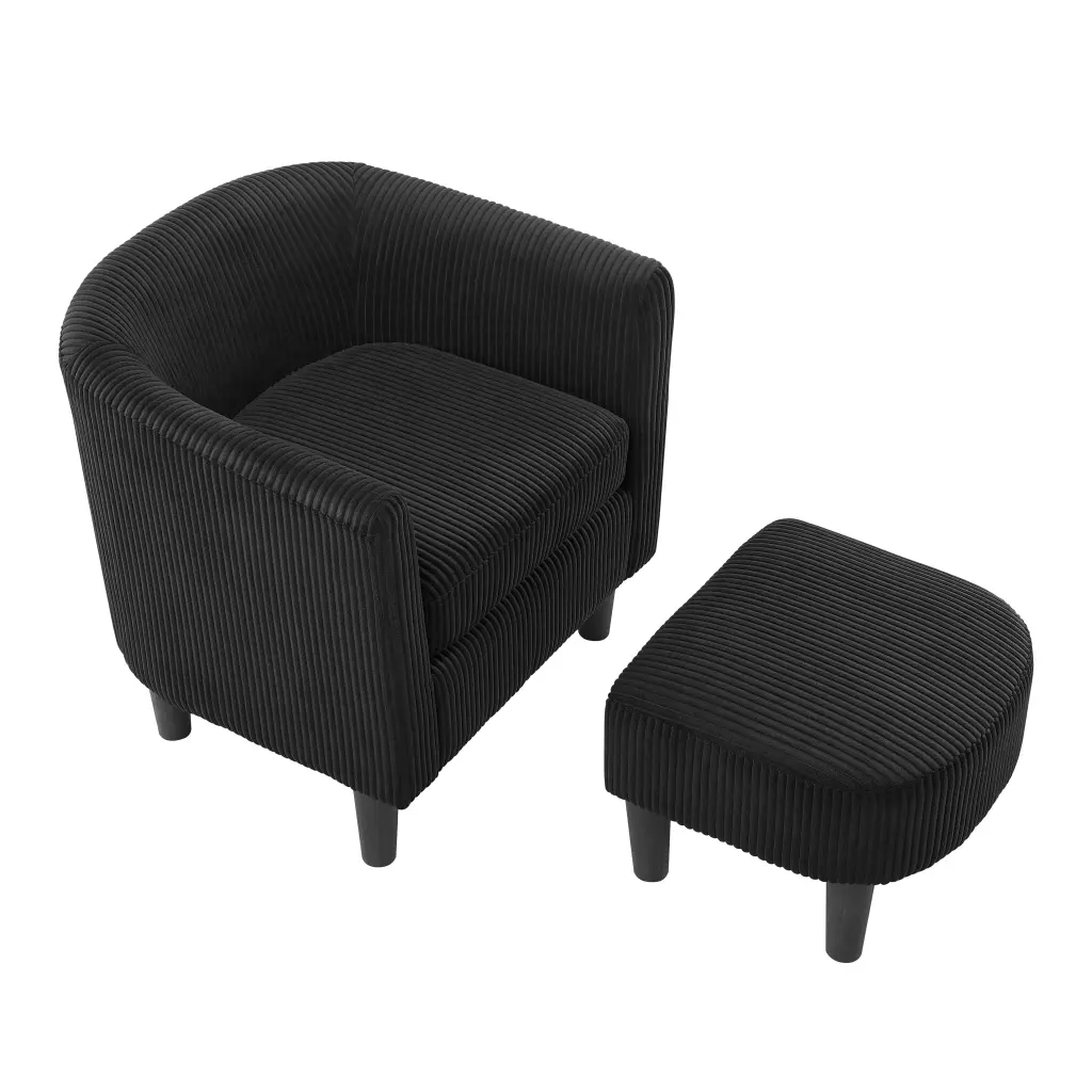 Modern Accent Chair Upholstered Armchair Linen Corduroy justone