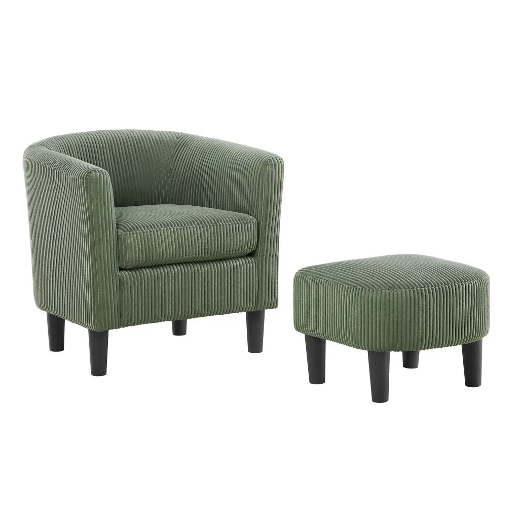 Modern Upholstered Accent Chair Corduroy Single Sofa Chair justone
