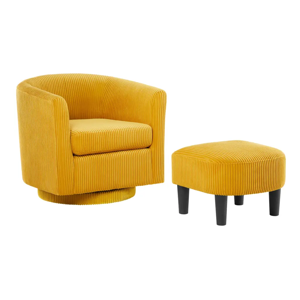 Swivel Accent Chair 360 Comfy Recliner Corduroy Arm Chair Single Sofa Living Room justone