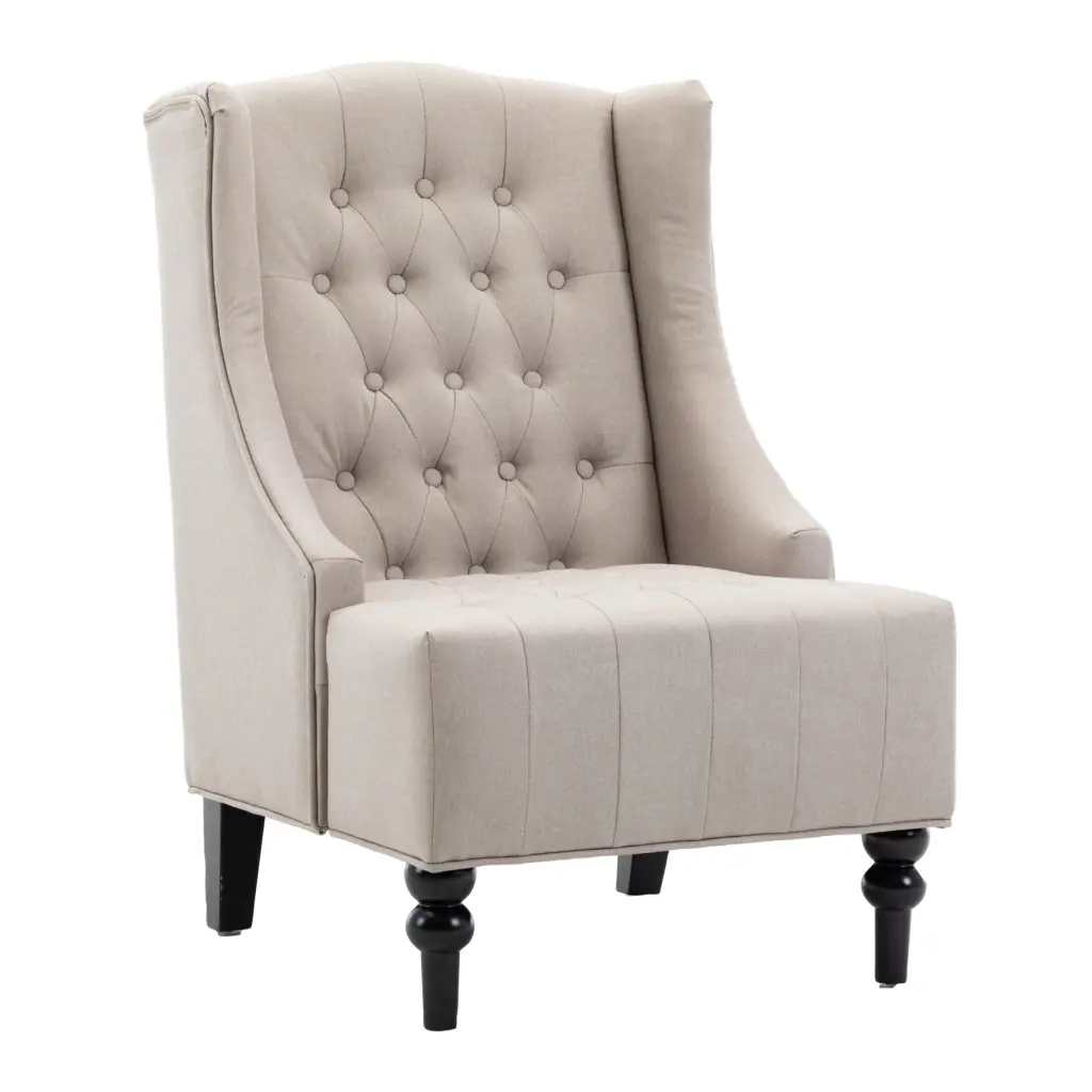 1Pc Modern Button Tufted Wingback Accent Chair Living Room Premium Look kanepe