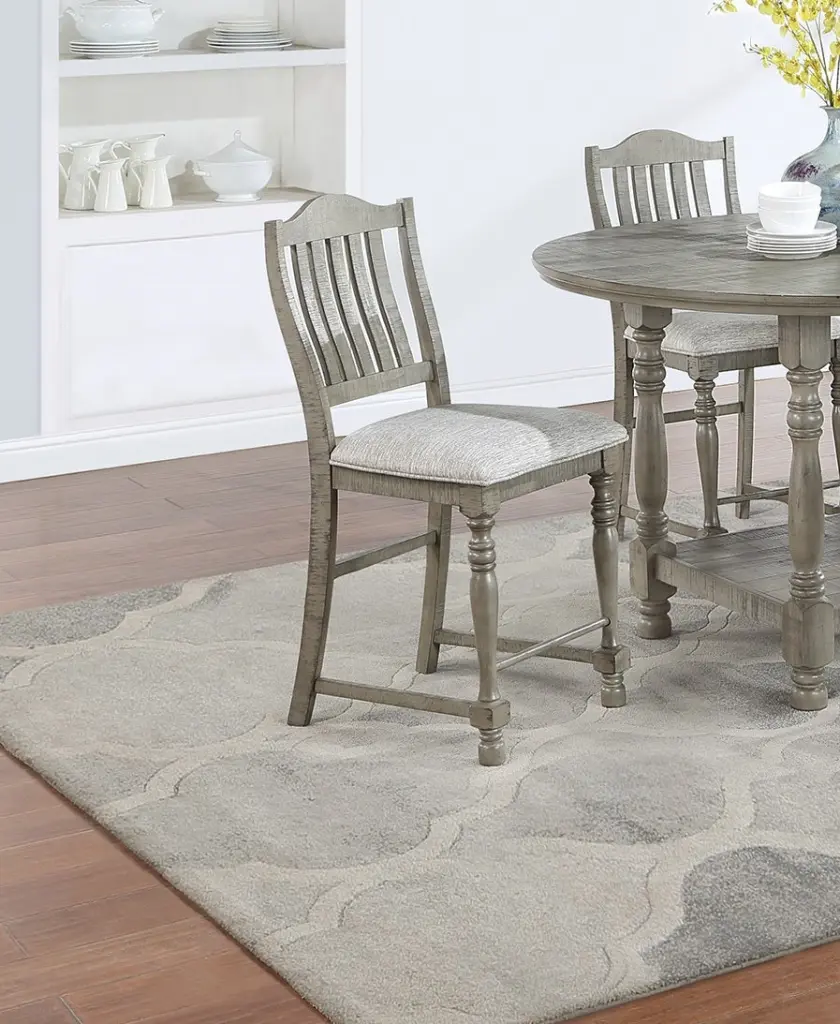 Classic Light Grey Plush Upholstered Cushion Chairs Set 2 High Back kanepe