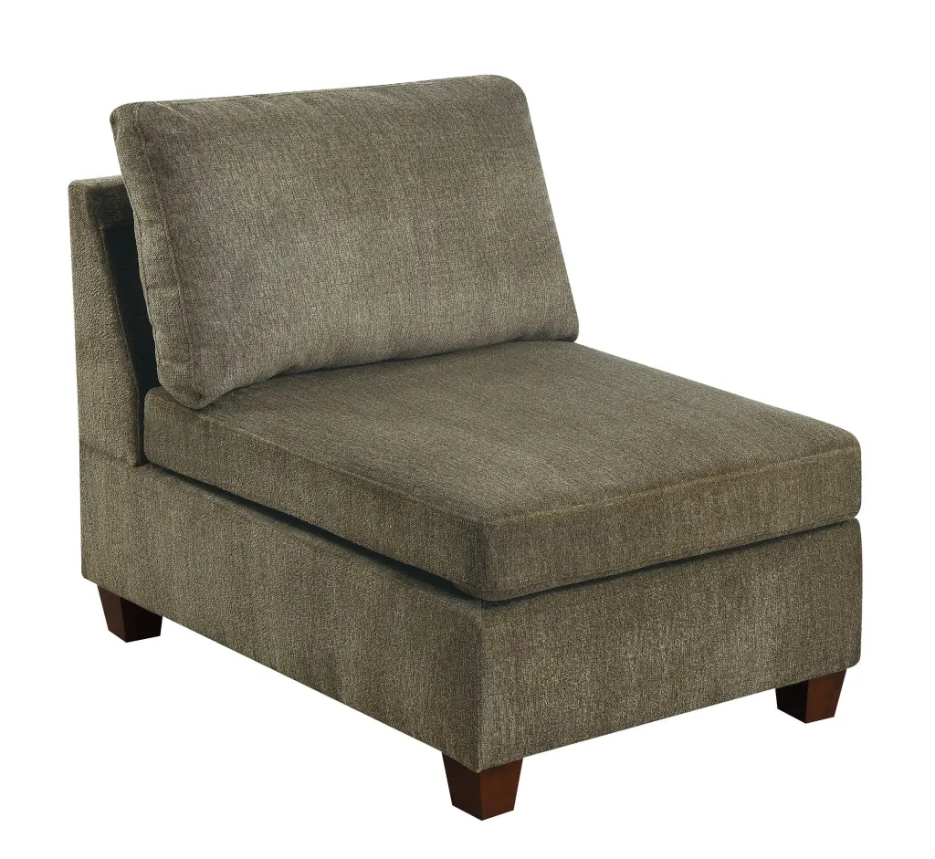 Contemporary 1 Piece Armless Chair Tan Hue Chenille Material Modular Corner kanepe