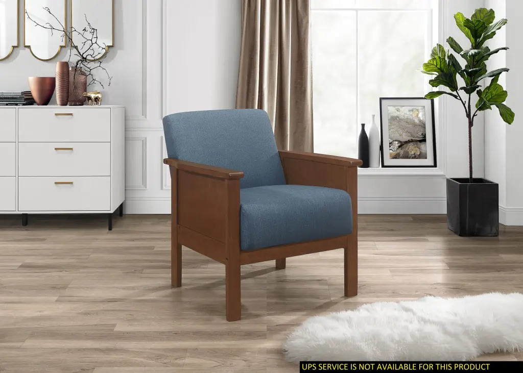Long-lasting Accent Chair Opulent Blue Upholstery Plush Cushion Comfortable kanepe