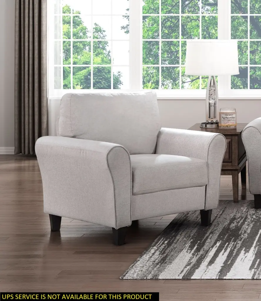 Modern Transitional Sand Upholstered Chair Textured Fabric Accent Chair kanepe