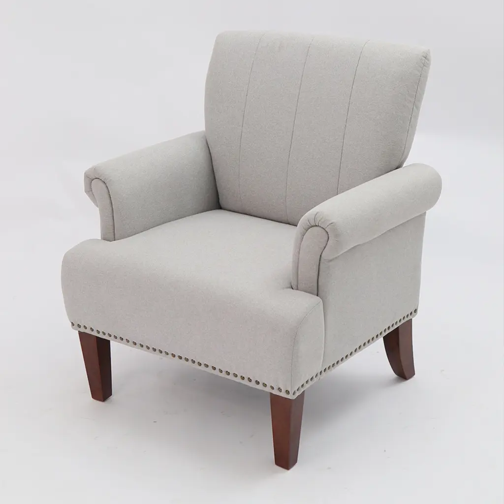 Traditional Accent Chair Rolled Arms and Soft Upholstered Material kanepe