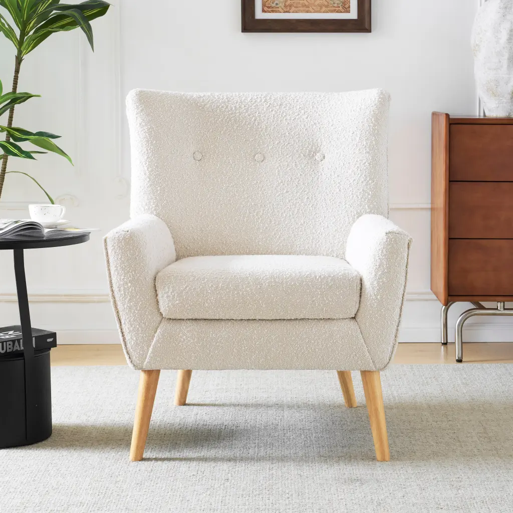 Modern Almond Accent Chair Foam Timber Material and 1 Seat nh-cloudhouse