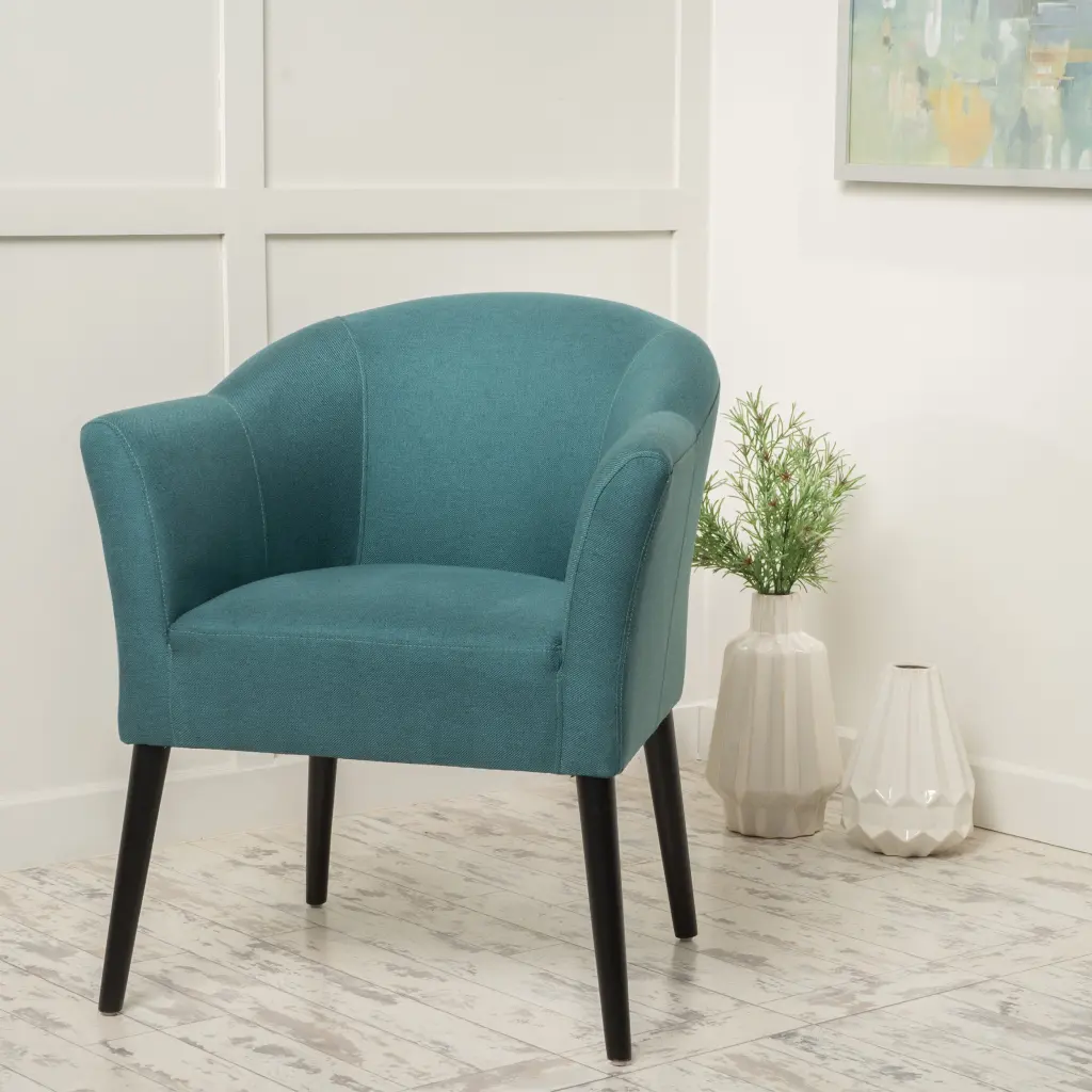Arm Chair Teal Material Comfortable Lounge Chair Living Room and Office nh-comfortcove