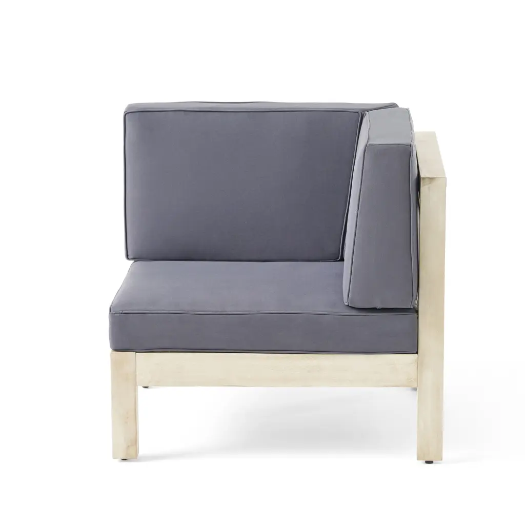 Brava X Back R Arm Chair Light Grey Dark Grey Acacia Wood nh-gardenpara