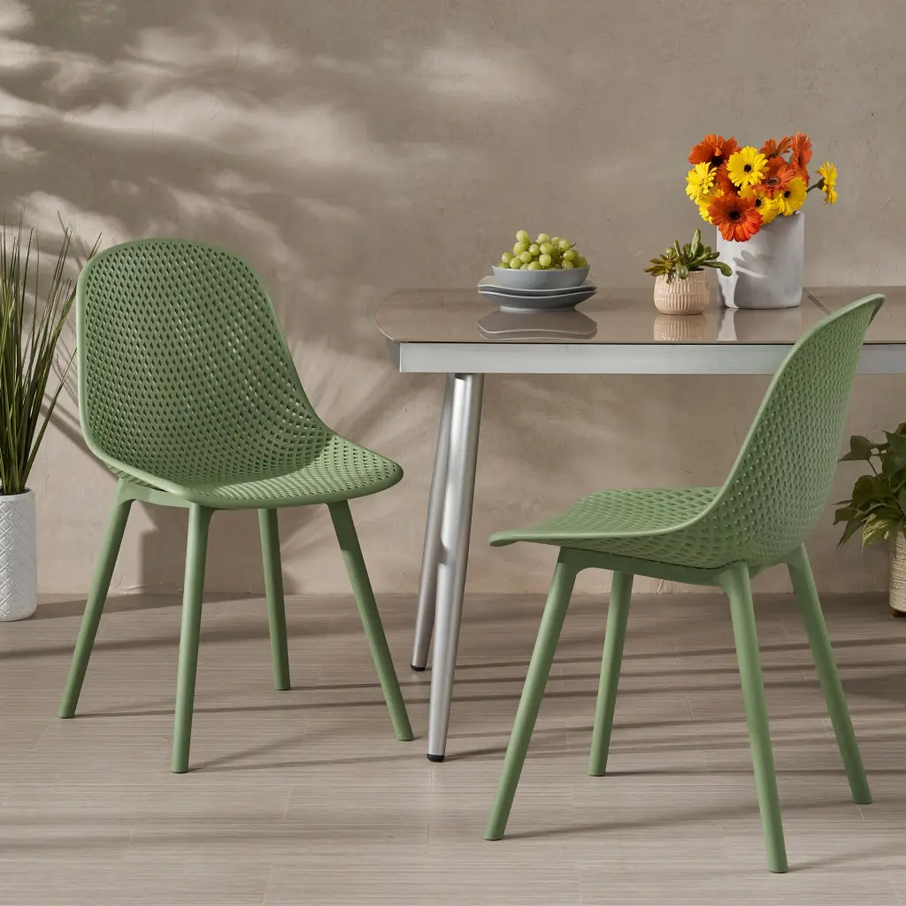 Posey Chair Green Polypropylene Modern Outdoor Indoor Accent Chair nh-ihave
