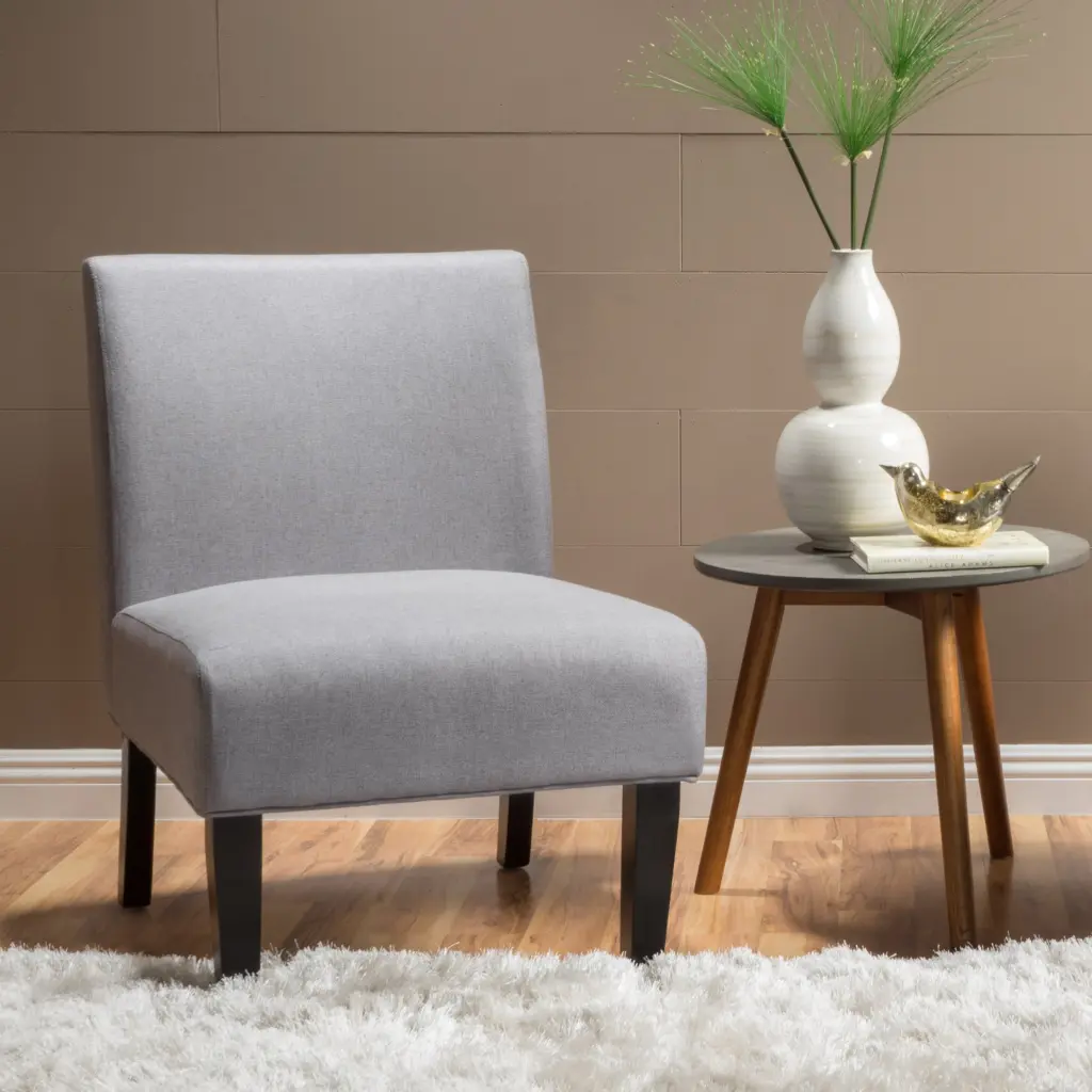 Accent Chair Light Grey Material nh-inmax