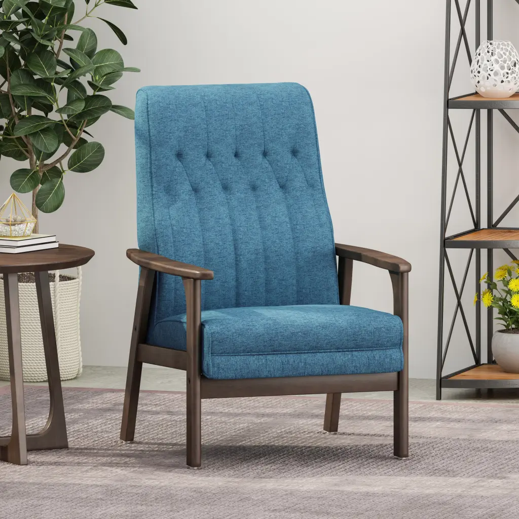 Blue Fabric Accent Chair Living Room or Bedroom nh-inmax