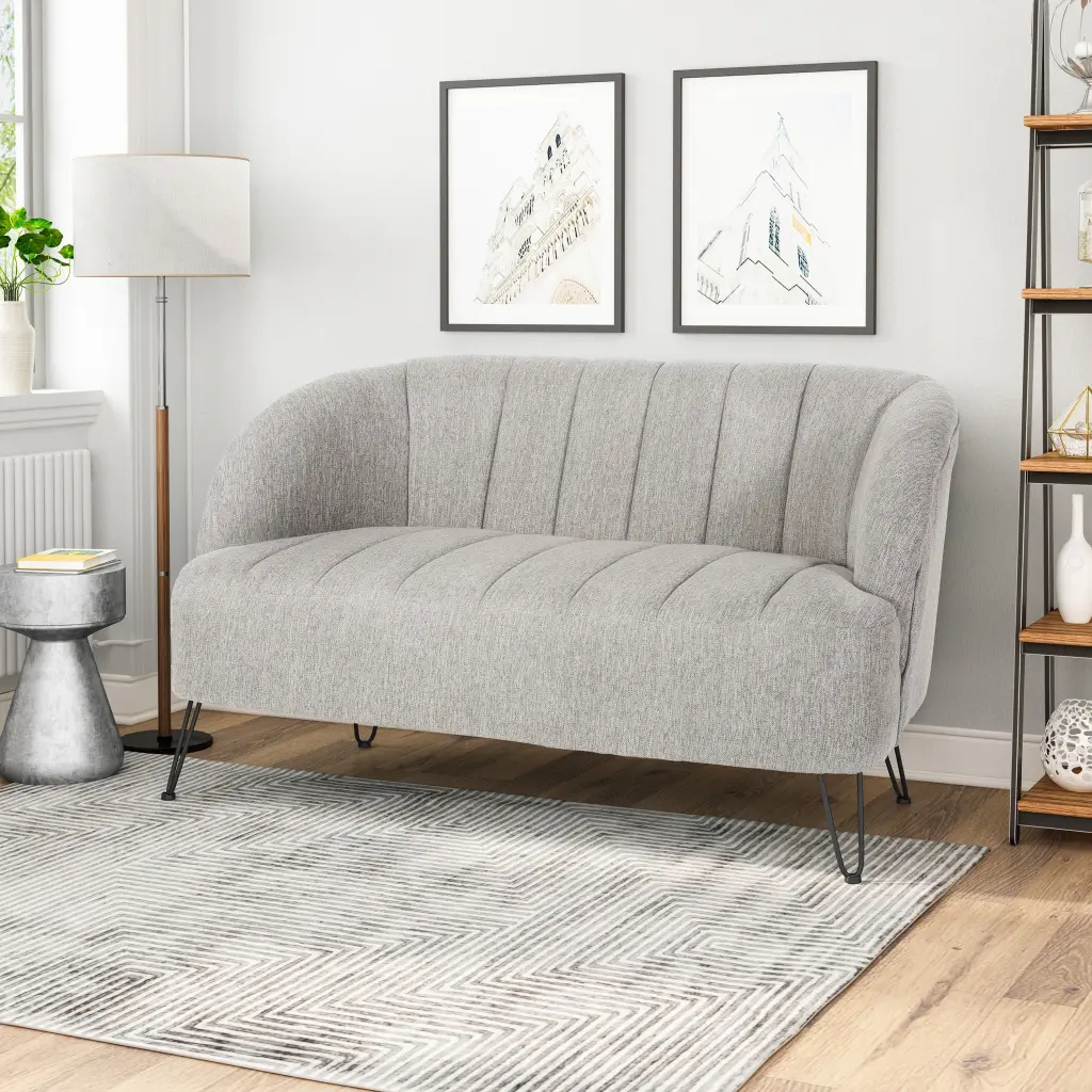 Light Grey Fabric Seat Living Room or Office nh-inmax