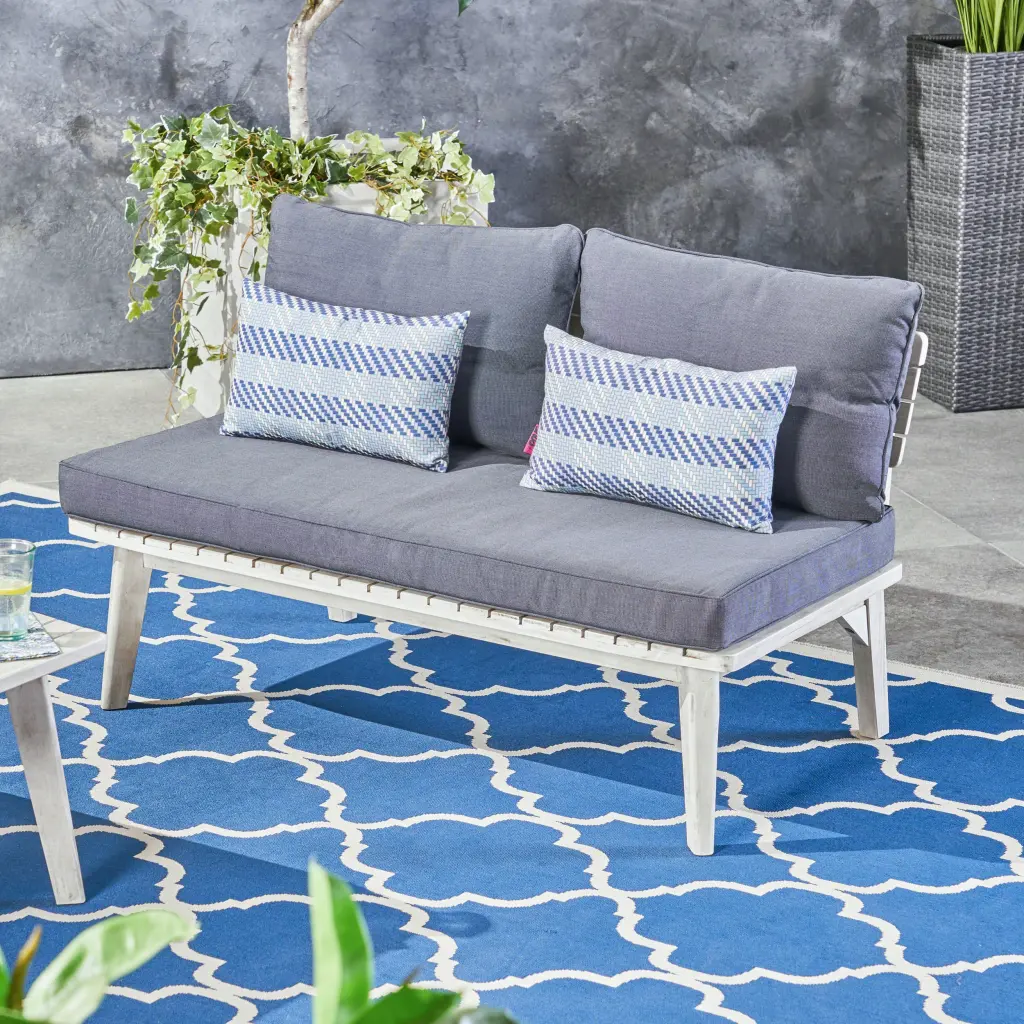 Balmoral Grey Wood Seat Modern Home Decor nh-perfect home