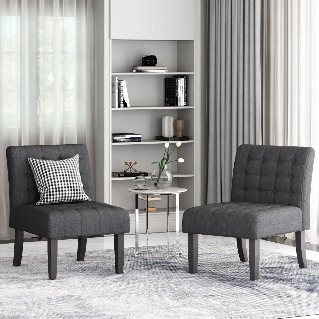 Accent Chair Charcoal Material Modern Lounge Chair Living Room nh-purenest