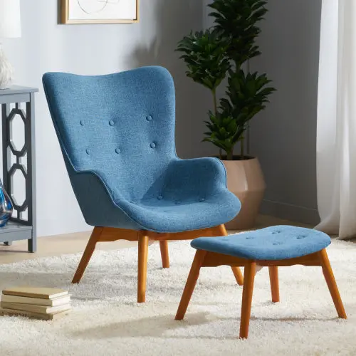Contour Chair Set Blue Fabric Ergonomic Office or Living Room Seating nh-purenest--canada-