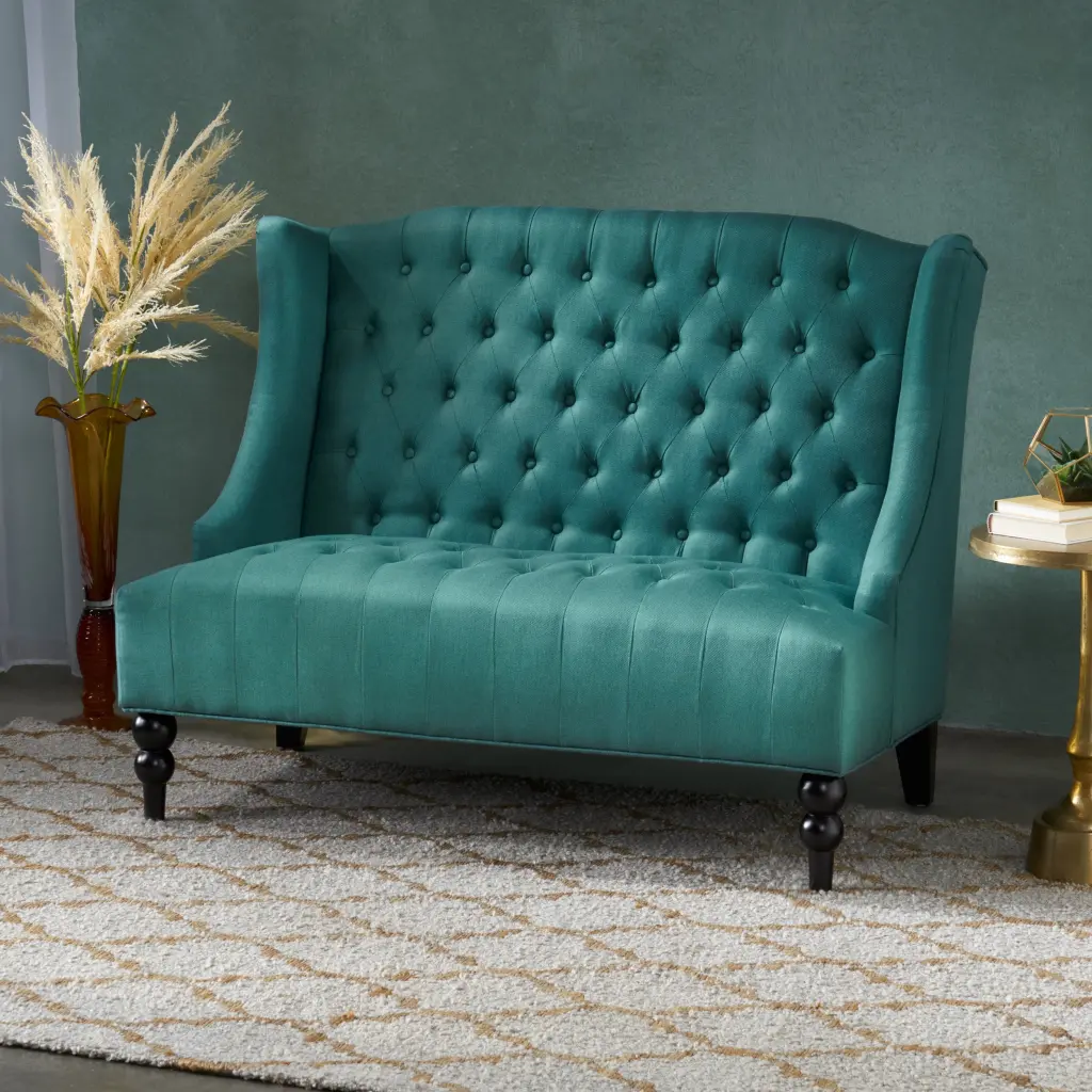 Teal Upholstered Accent Chair Modern Living Room Seat nh-vivalux