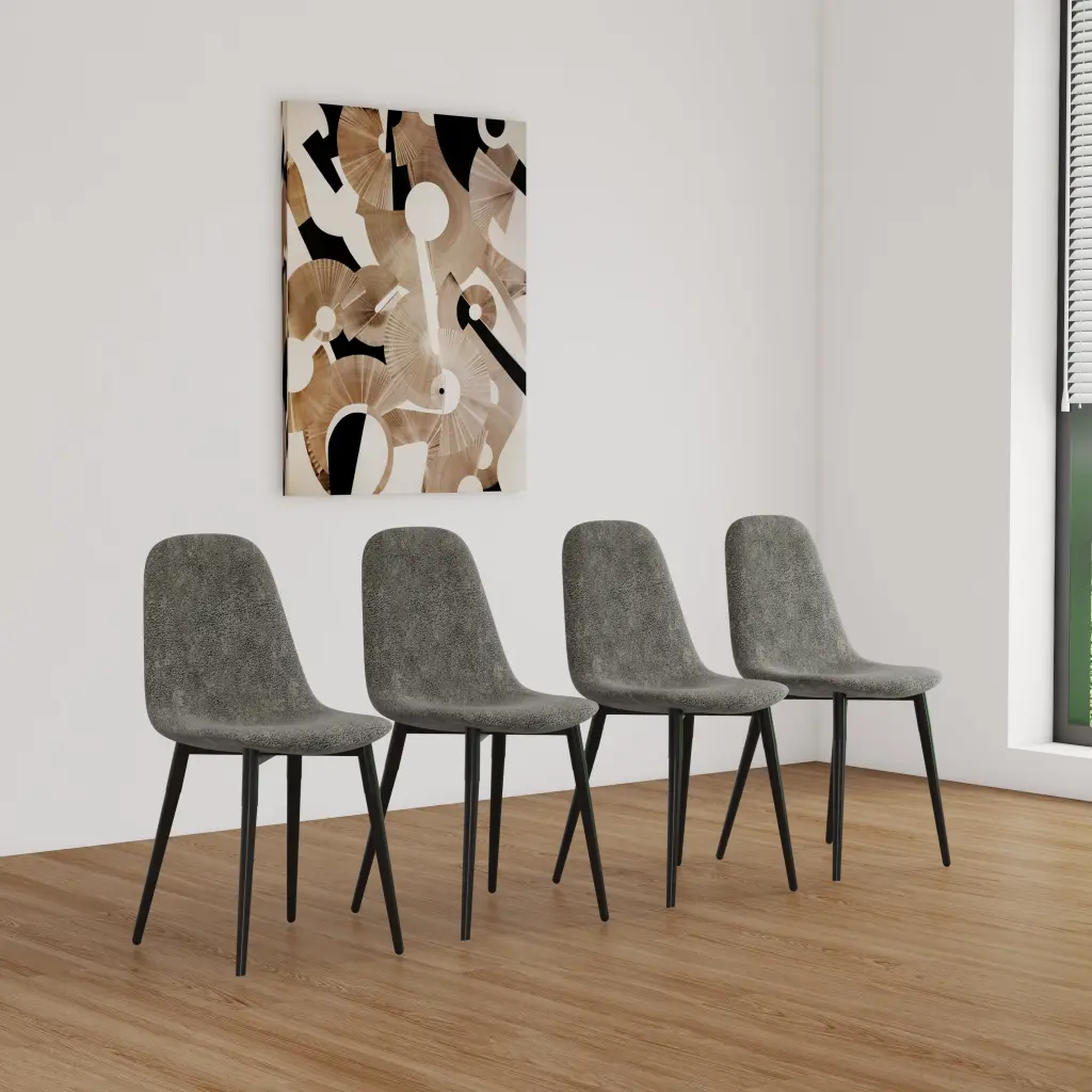 Dining Chairs Set 4 Modern Accent Chairs Soft G Suede Fabric nuoli furniture
