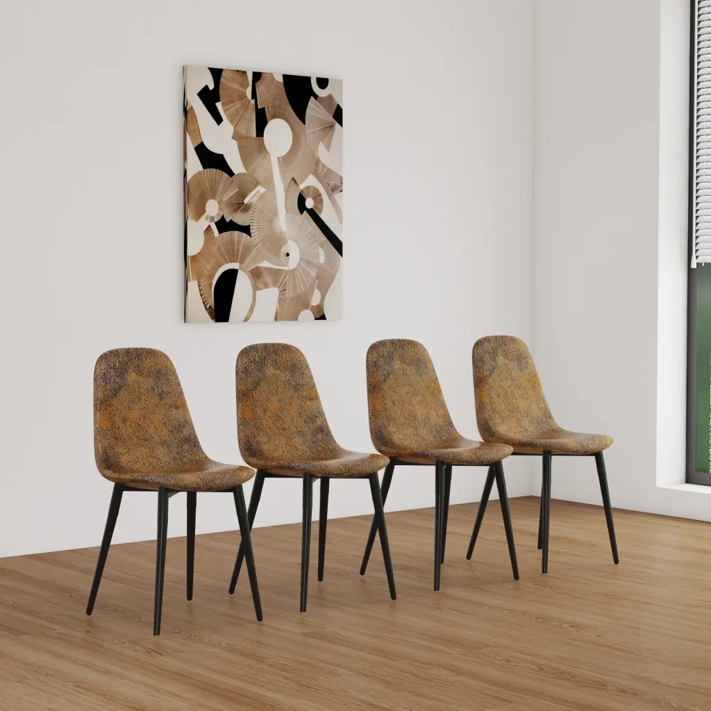 Dining Chairs Set 4 Modern Accent Chairs Soft Suede Material nuoli office furniture