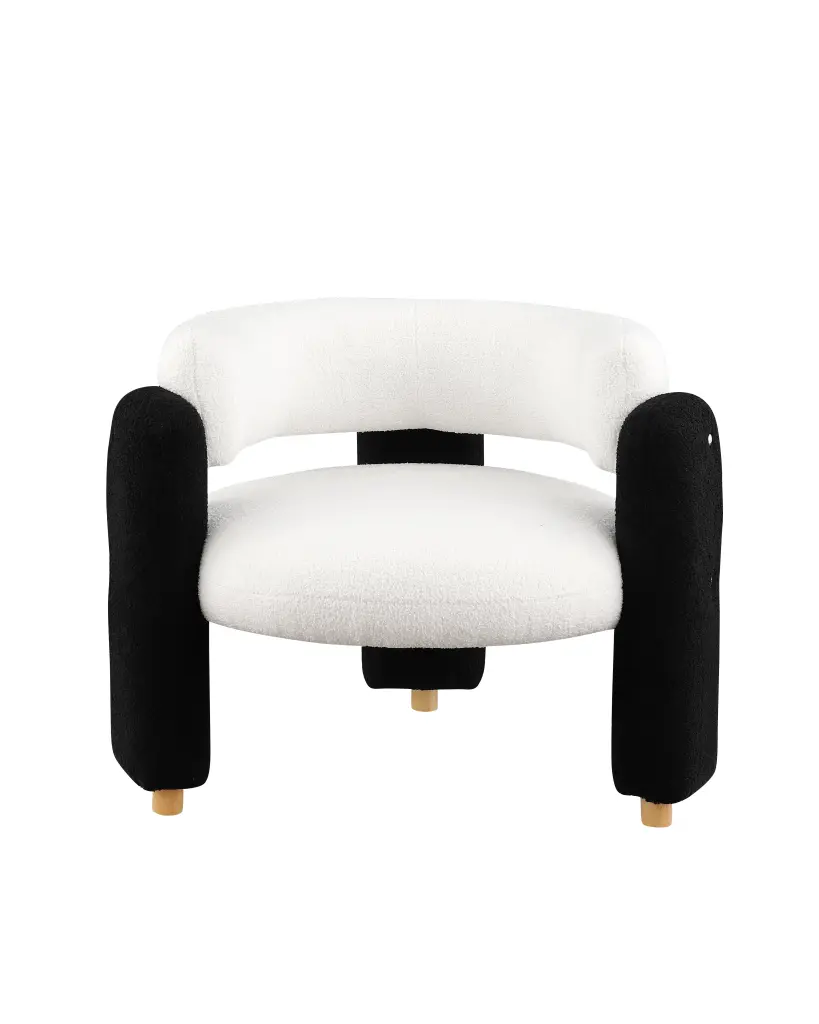 Accent Chair Black White Material Modern Lounge Chair relax down