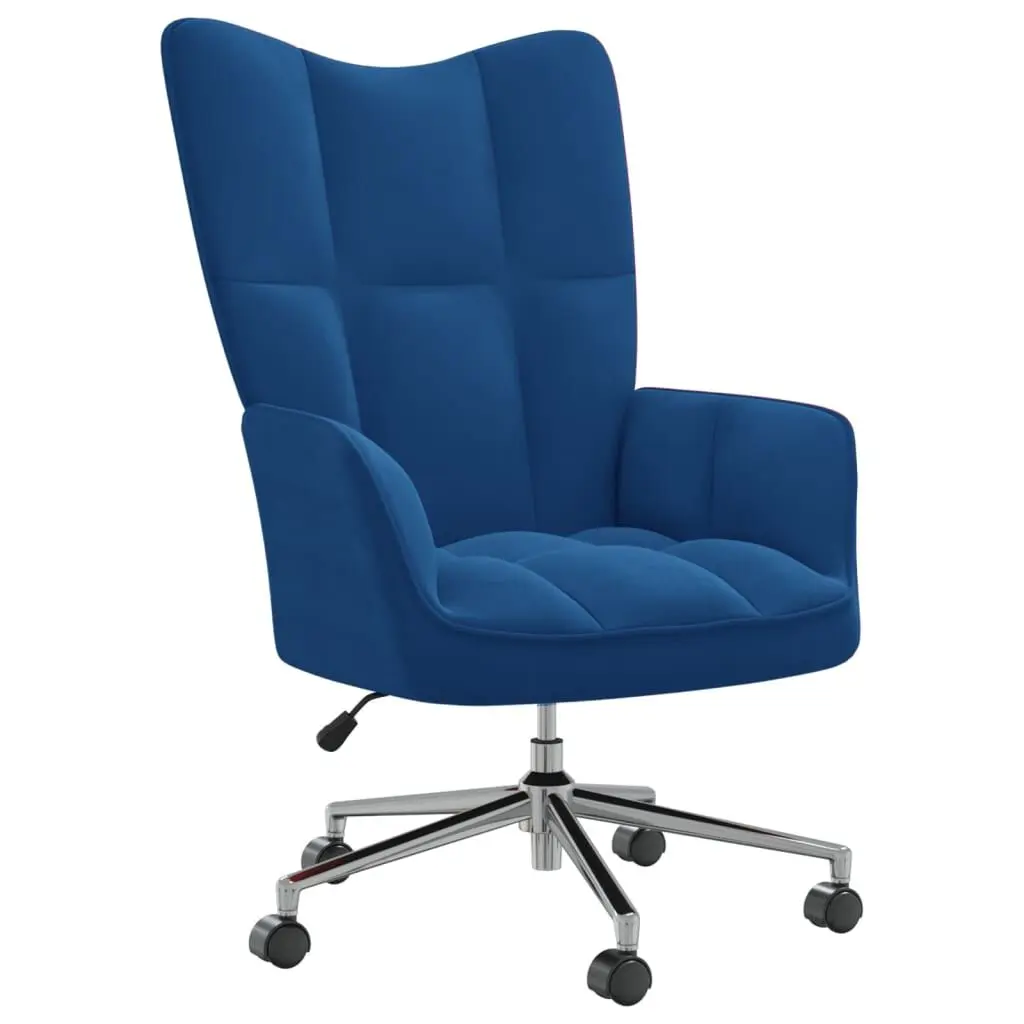 Relaxing Chair Blue Velvet Lounge Accent Chair