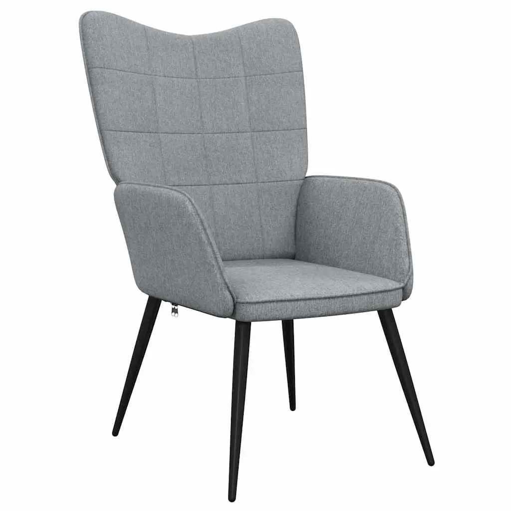 Relaxing Chair Light Gray Fabric Comfortable Lounge Chair Living Room