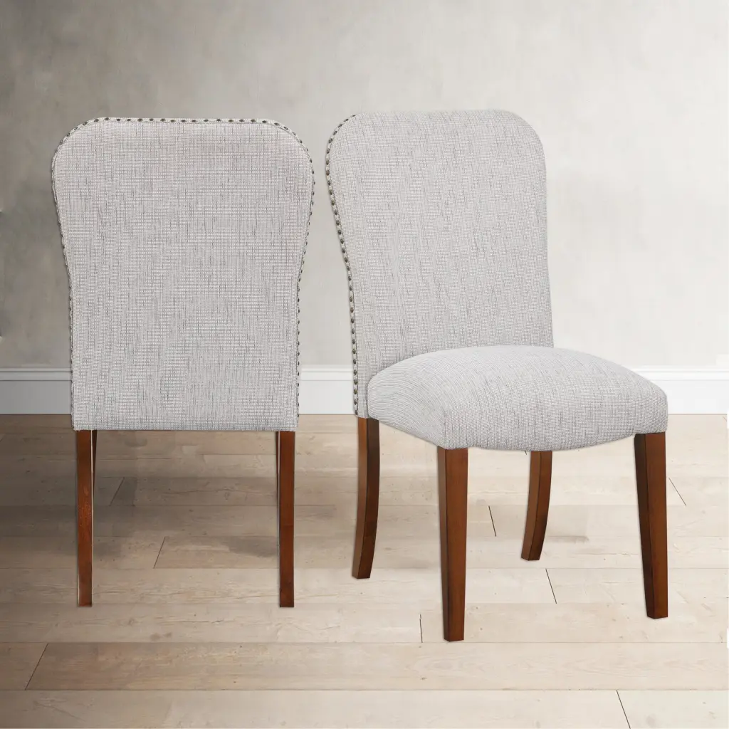 Sophia Sea Oat Dining Chair Set Nail Heads Executive Material ridgecrest home