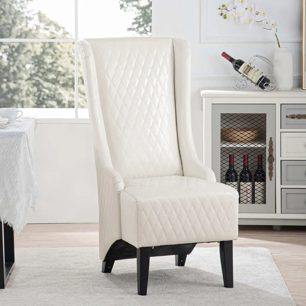 23.03 Wide Faux Leather High Back Accent Chair Wingsupport rnb