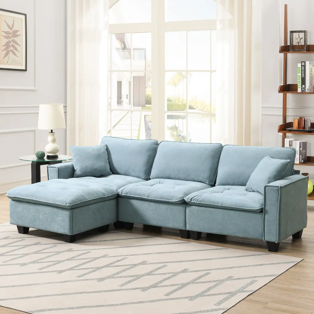 6006C Package Light Blue Suede 1 Seat Living Room Chair rnb