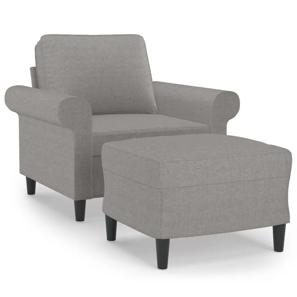 Sofa Chair Footstool Light Gray 23.6 Inches Fabric Accent Chair