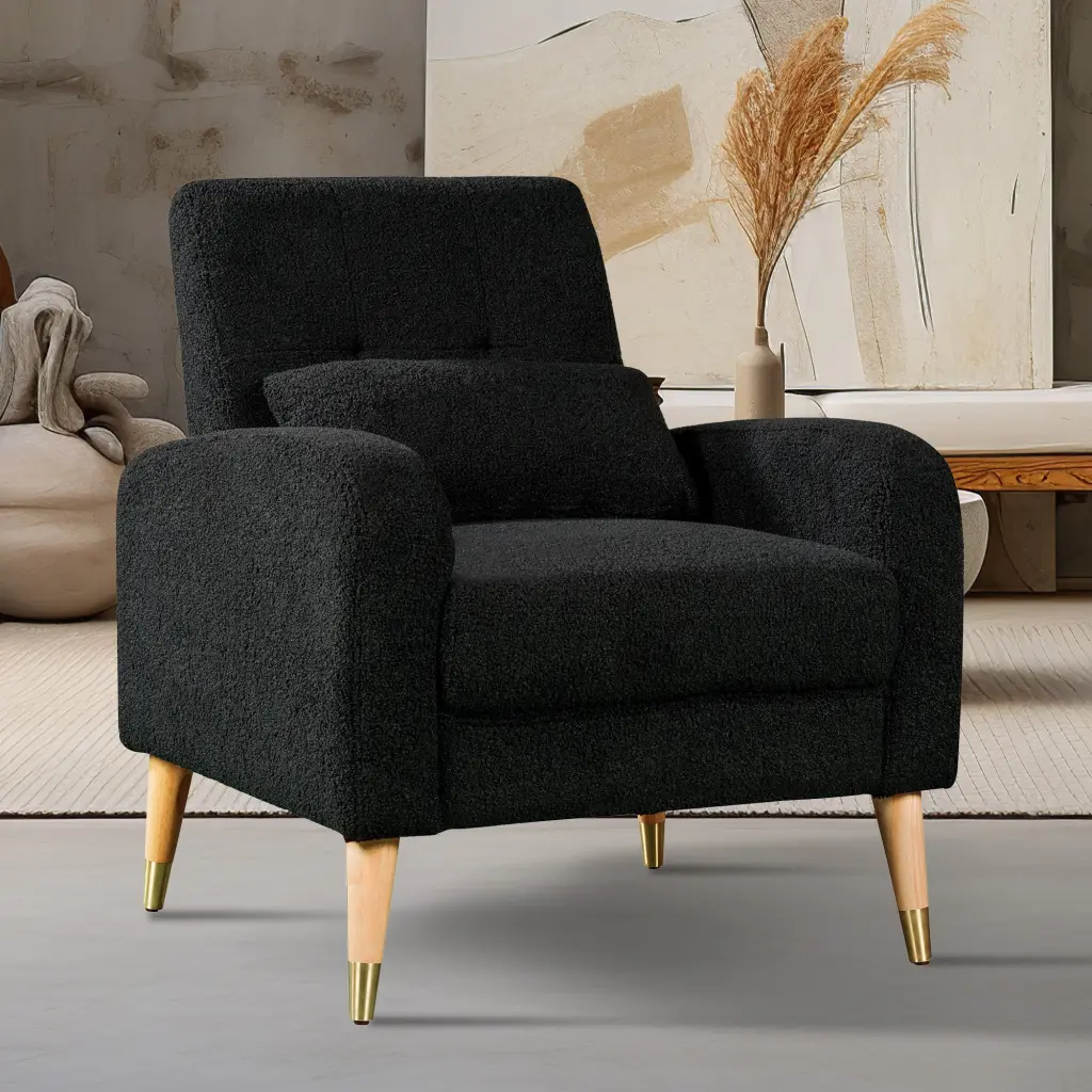 Mid Century Modern Accent Chair Upholstered Armchair Living Room t2956