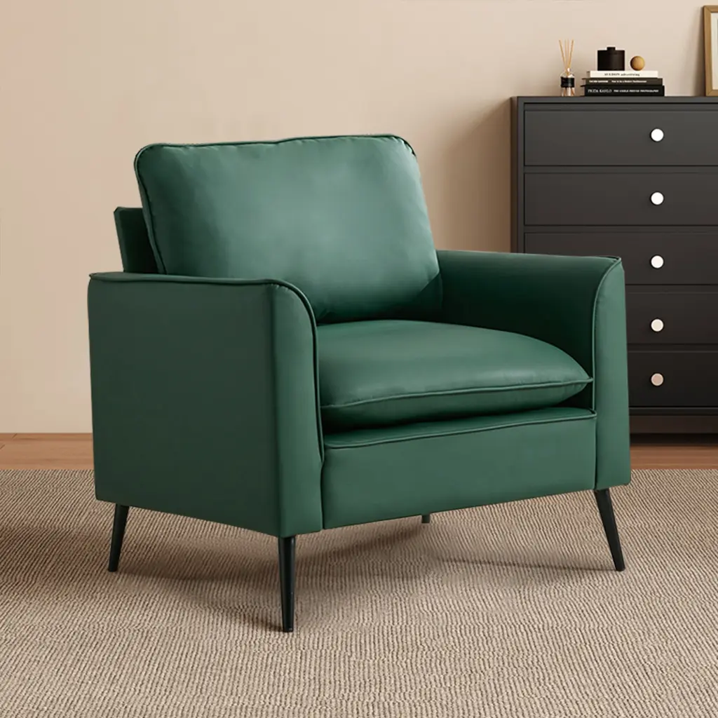 TS Cat Paw Leather Upholstered Sofa Green Leather 1 Seat ts furniture