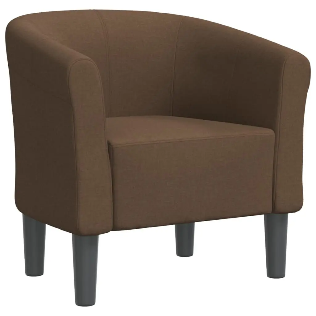 Tub Chair Brown Fabric Comfortable Living Room Accent Chair