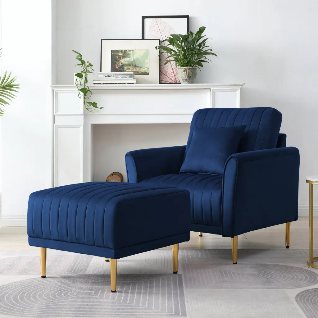 Accent Chair Ottoman Single Sofa Chair And Ottoman Set Modern ui furniture