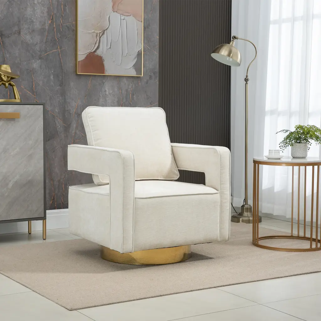 30.7 Inch Swivel Accent Open Back Chair Modern Comfy Sofa Chair w1298